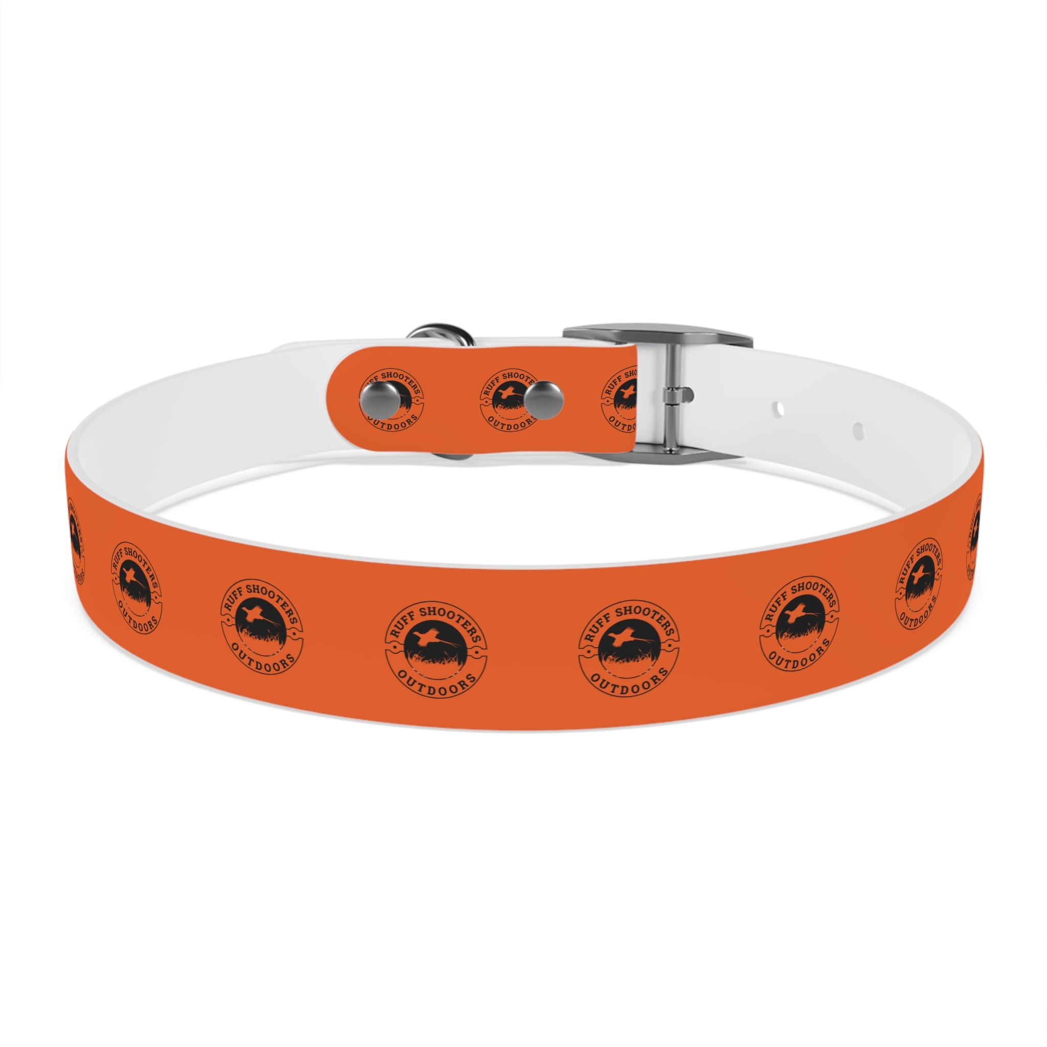 Ruff Shooters Pheasant Logo Dog Collar — Orange Outdoor Adventure Pet Collar