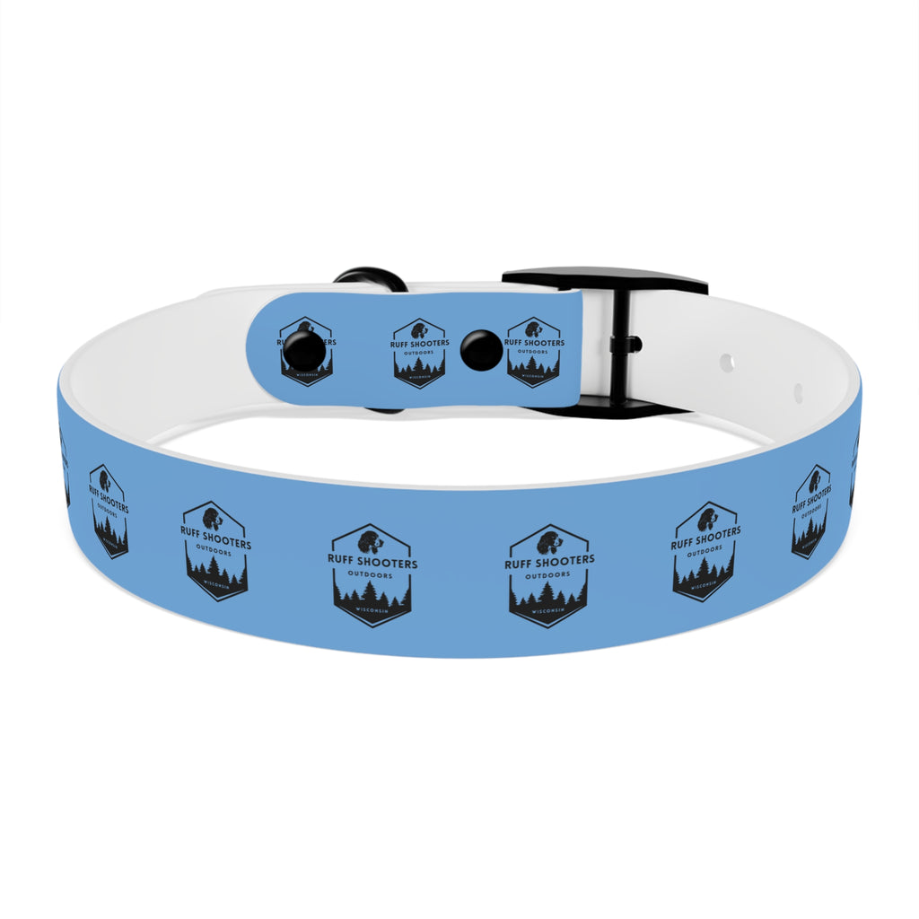 Ruff Shooters Logo Dog Collar — Light Blue Outdoor Adventure Pet Collar