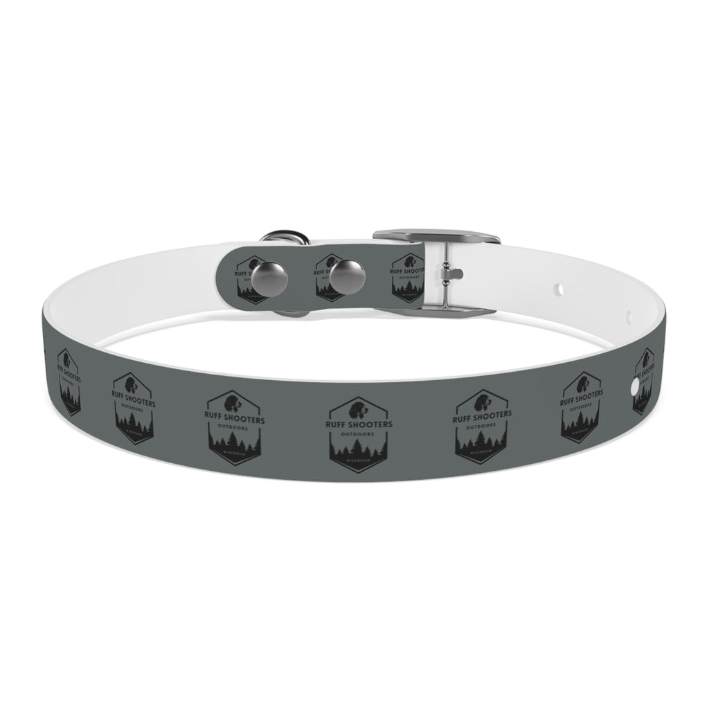 Ruff Shooters Logo Dog Collar — Grey Outdoor Adventure Pet Collar