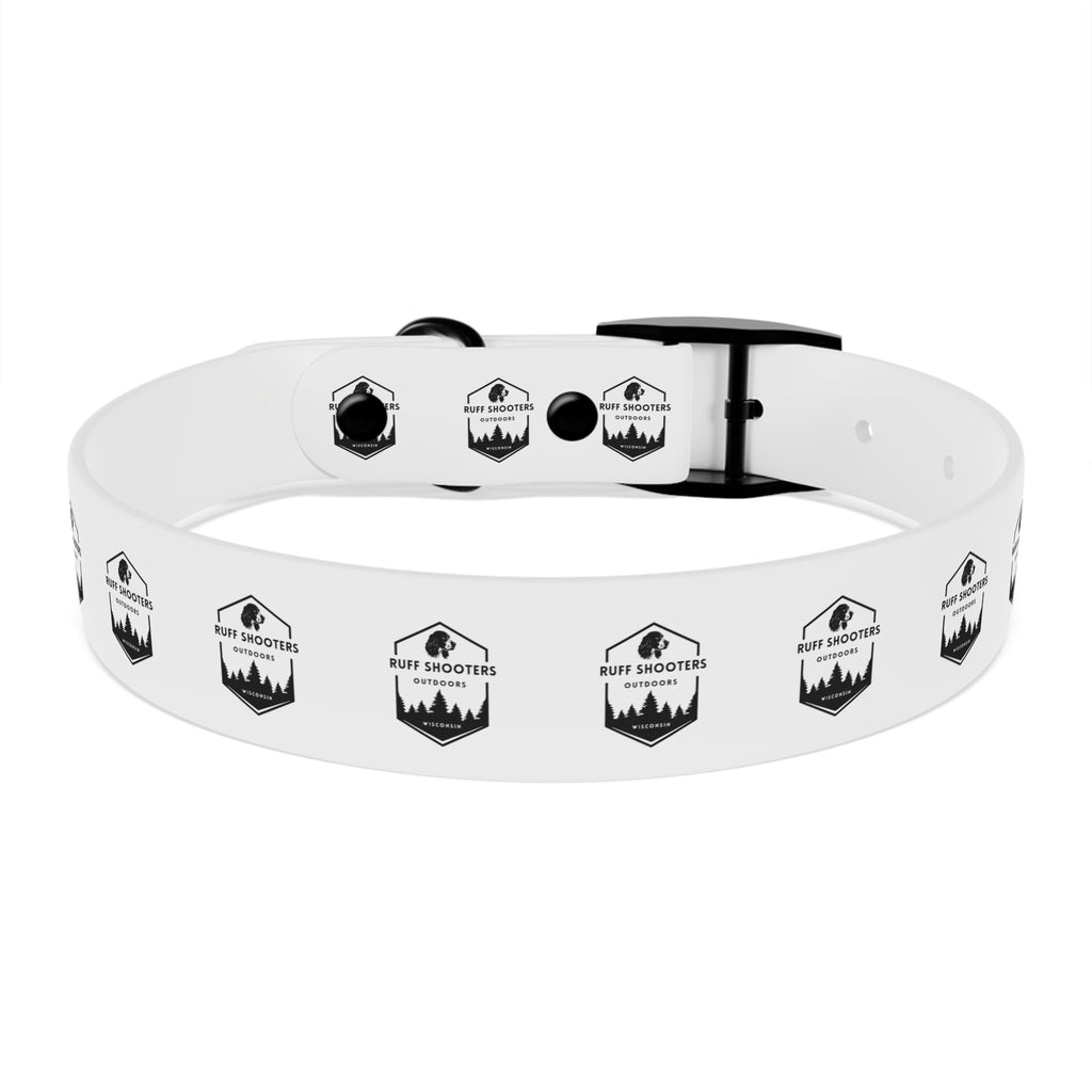 Ruff Shooters Logo Dog Collar — White Outdoor Adventure Pet Collar