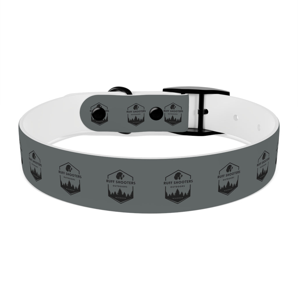 Ruff Shooters Logo Dog Collar — Grey Outdoor Adventure Pet Collar