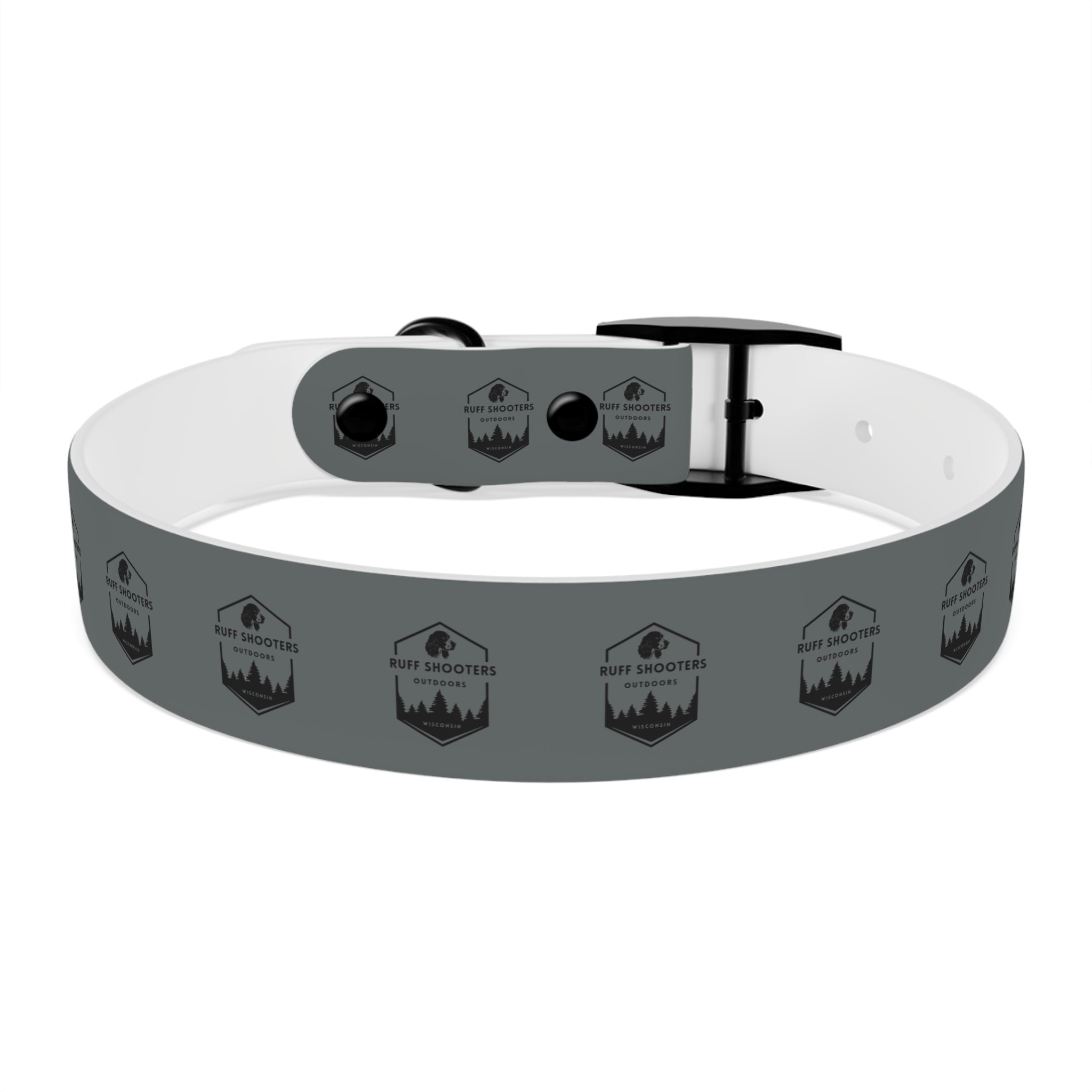 Ruff Shooters Logo Dog Collar — Grey Outdoor Adventure Pet Collar