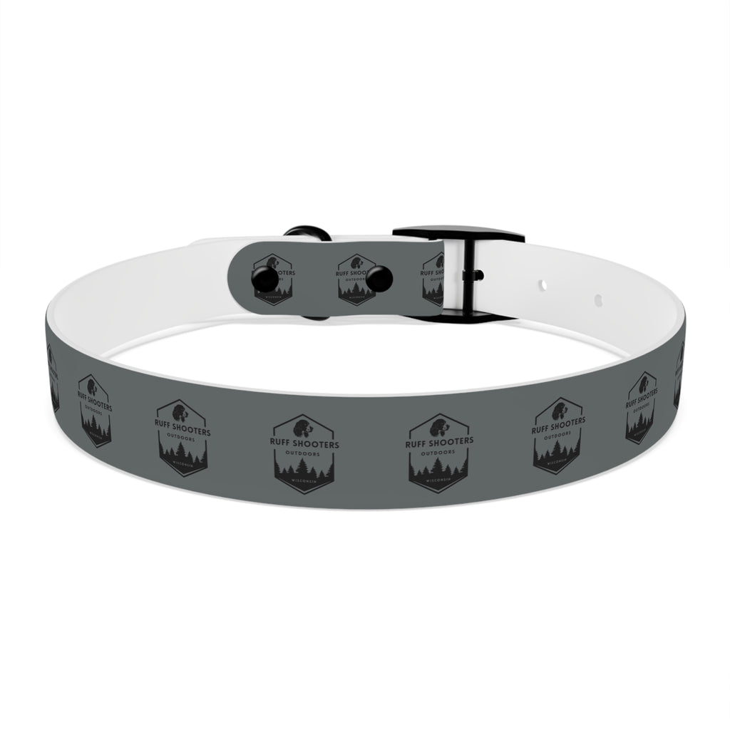 Ruff Shooters Logo Dog Collar — Grey Outdoor Adventure Pet Collar