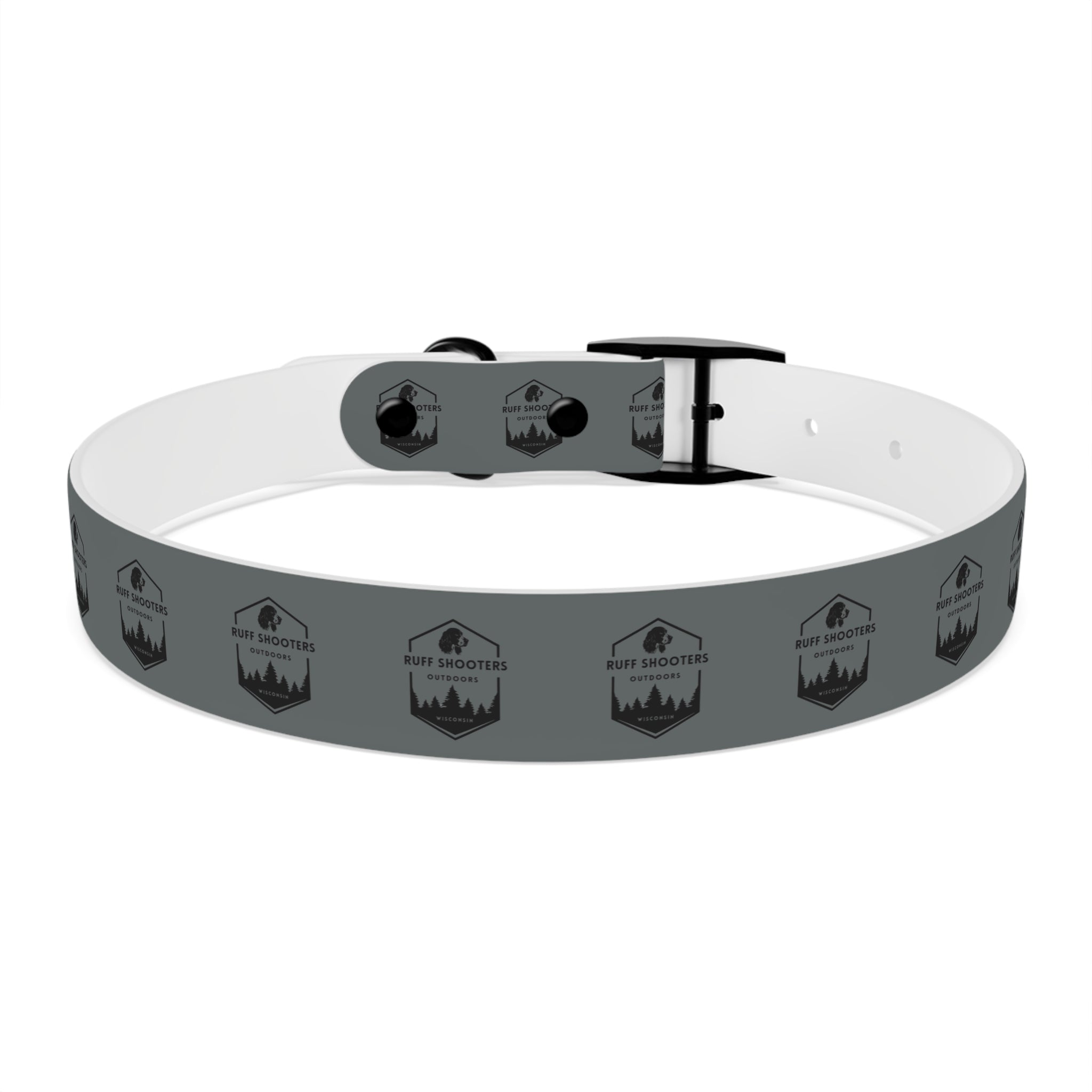 Ruff Shooters Logo Dog Collar — Grey Outdoor Adventure Pet Collar