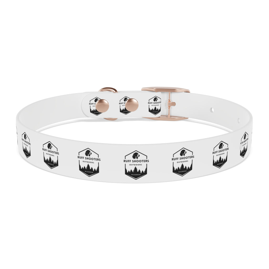 Ruff Shooters Logo Dog Collar — White Outdoor Adventure Pet Collar