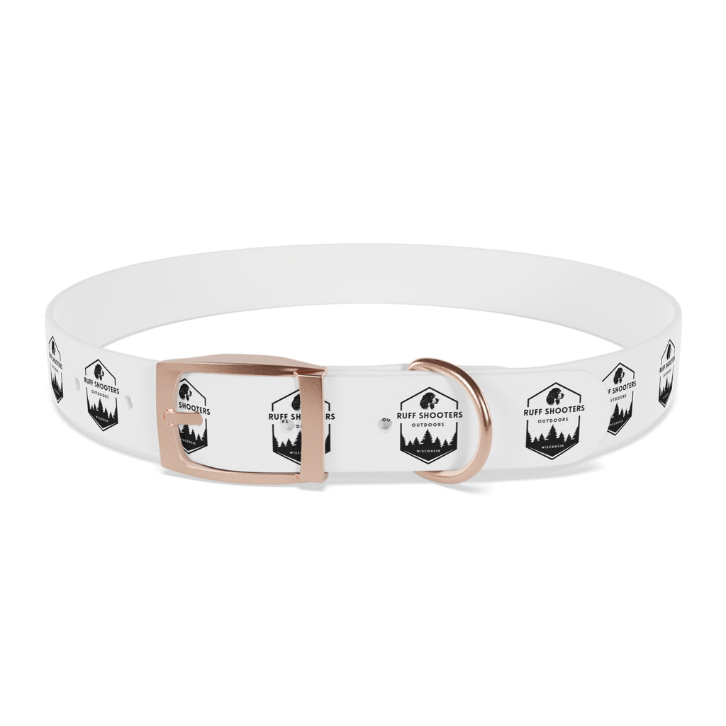 Ruff Shooters Logo Dog Collar — White Outdoor Adventure Pet Collar