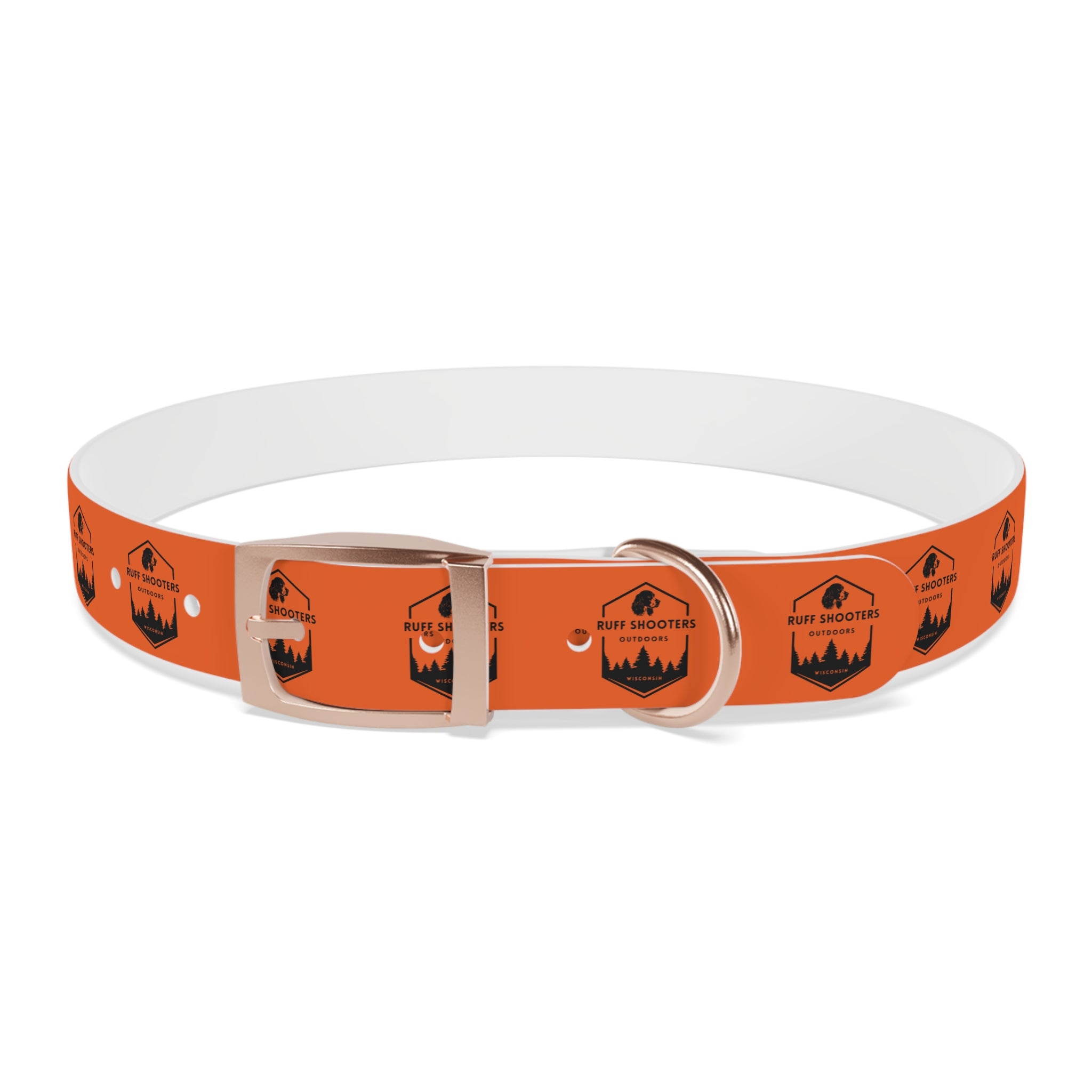 Ruff Shooters Logo Dog Collar — Orange Outdoor Adventure Pet Collar