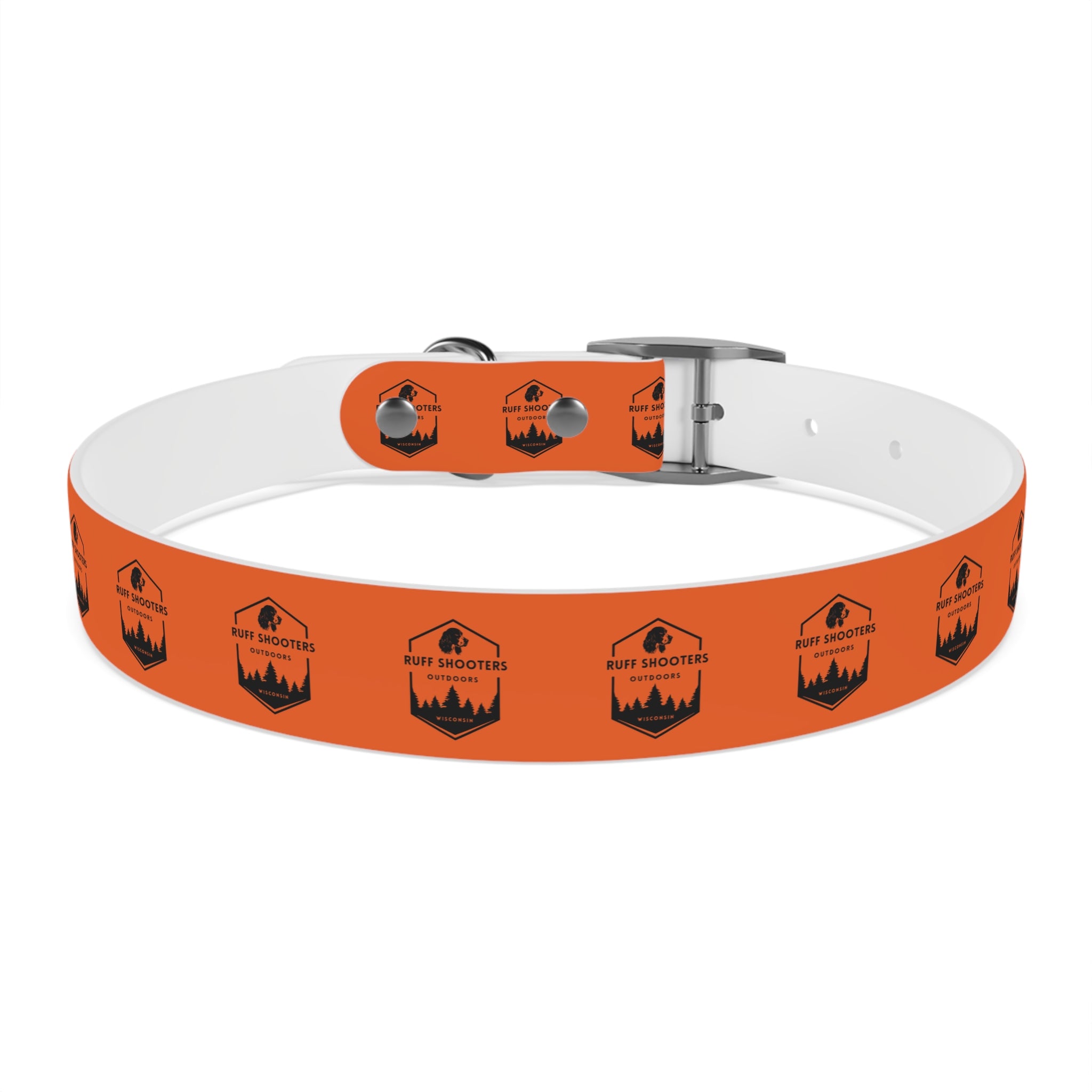 Ruff Shooters Logo Dog Collar — Orange Outdoor Adventure Pet Collar