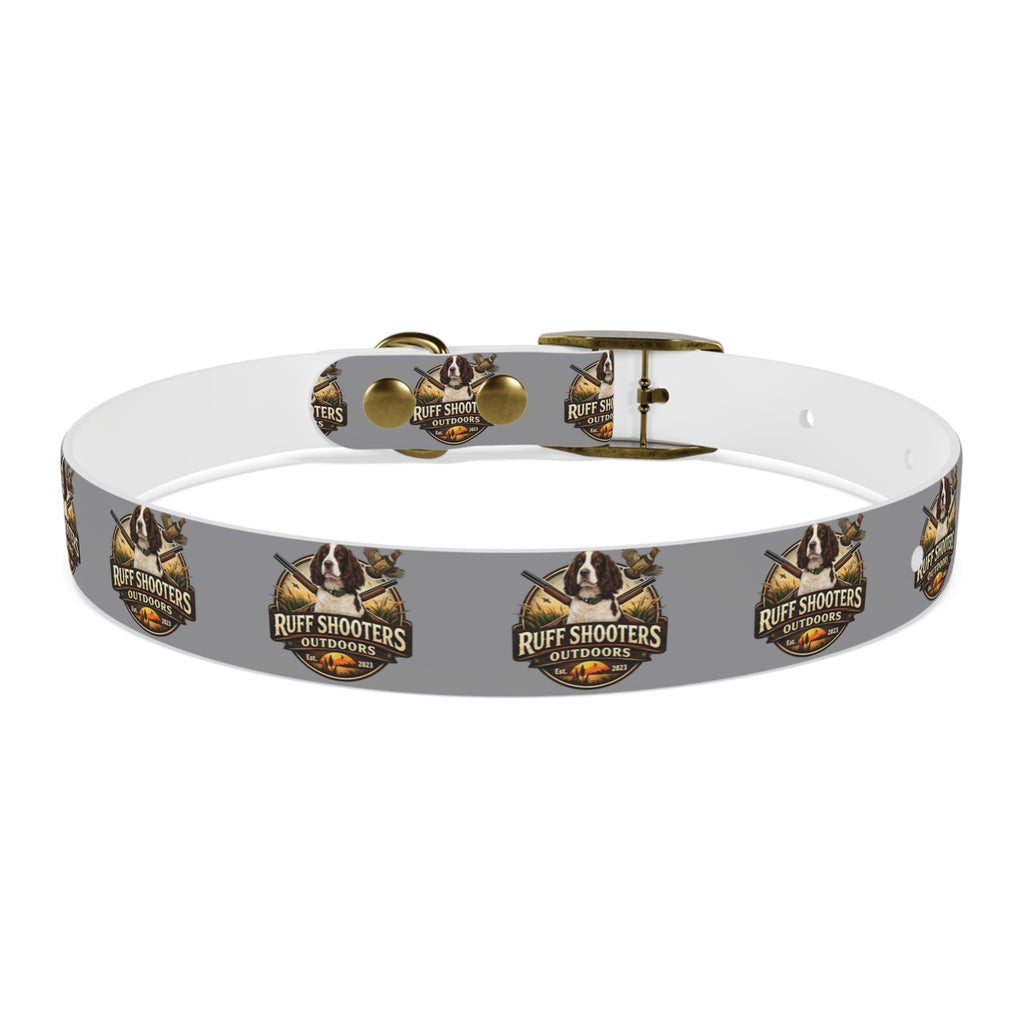 Ruff Shooters Grouse Logo Dog Collar —Grey Outdoor Adventure Pet Collar