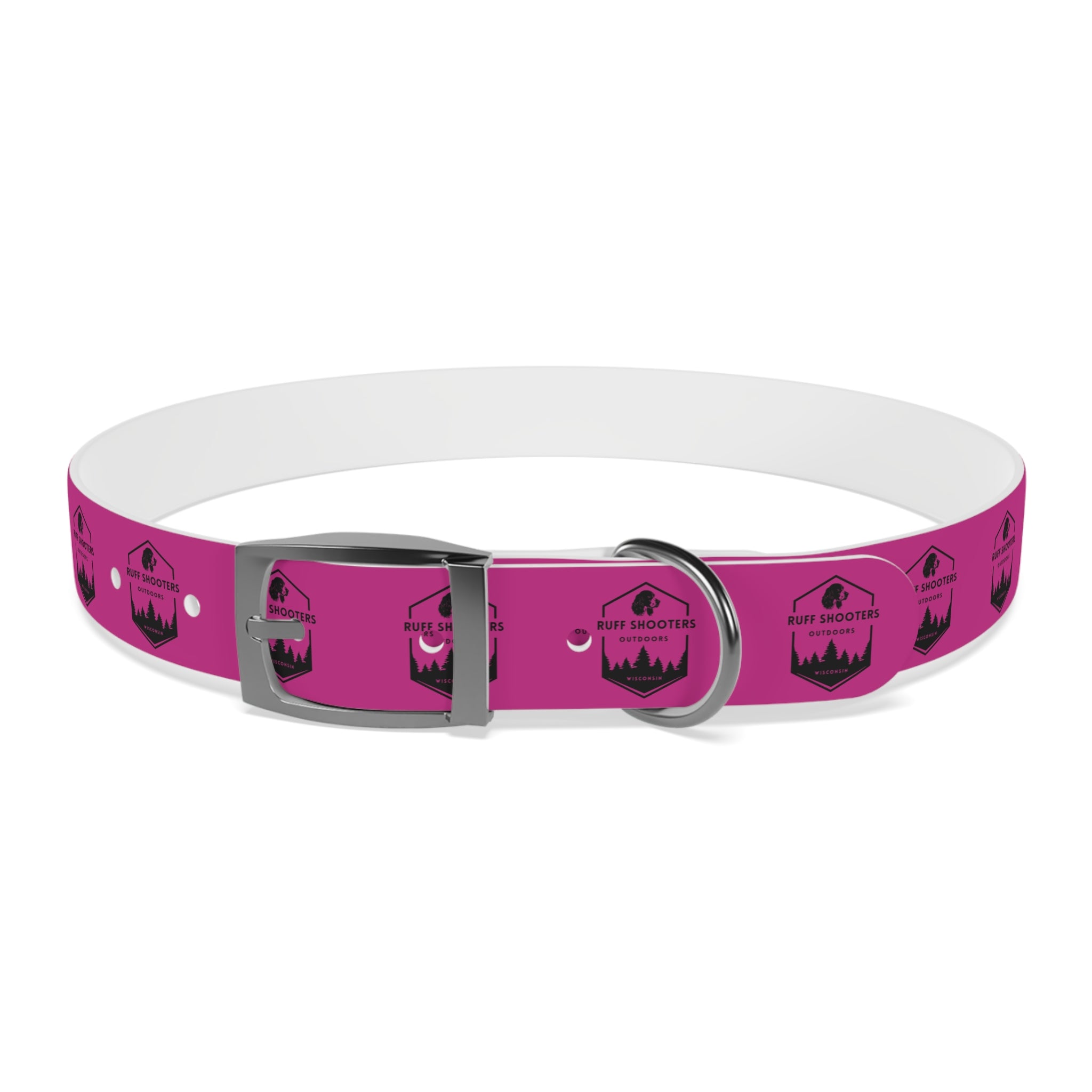 Ruff Shooters Logo Dog Collar — Pink Outdoor Adventure Pet Collar