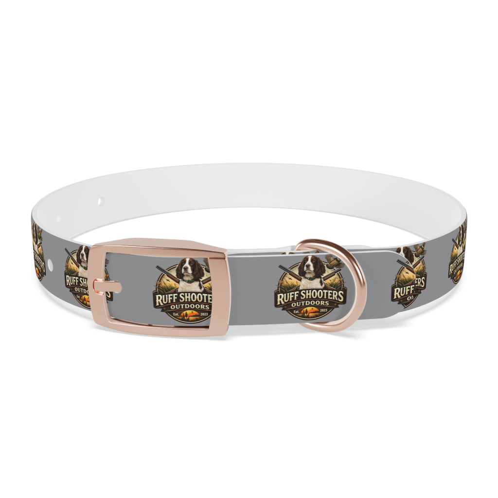 Ruff Shooters Grouse Logo Dog Collar —Grey Outdoor Adventure Pet Collar