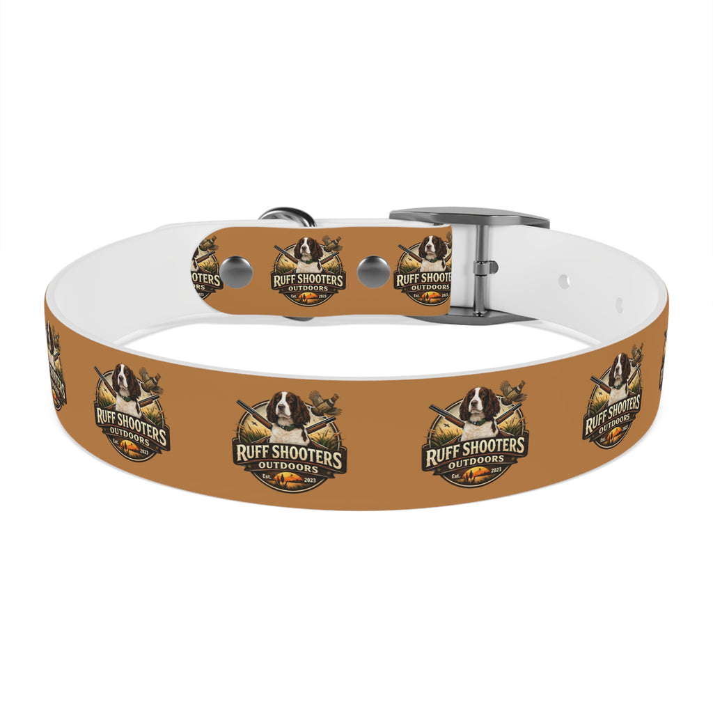 Ruff Shooters Grouse Logo Dog Collar —Tan Outdoor Adventure Pet Collar