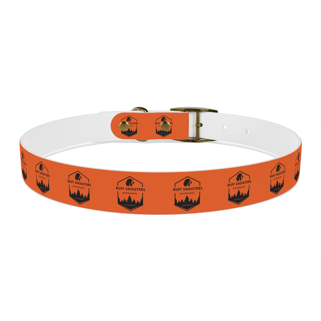 Ruff Shooters Logo Dog Collar — Orange Outdoor Adventure Pet Collar
