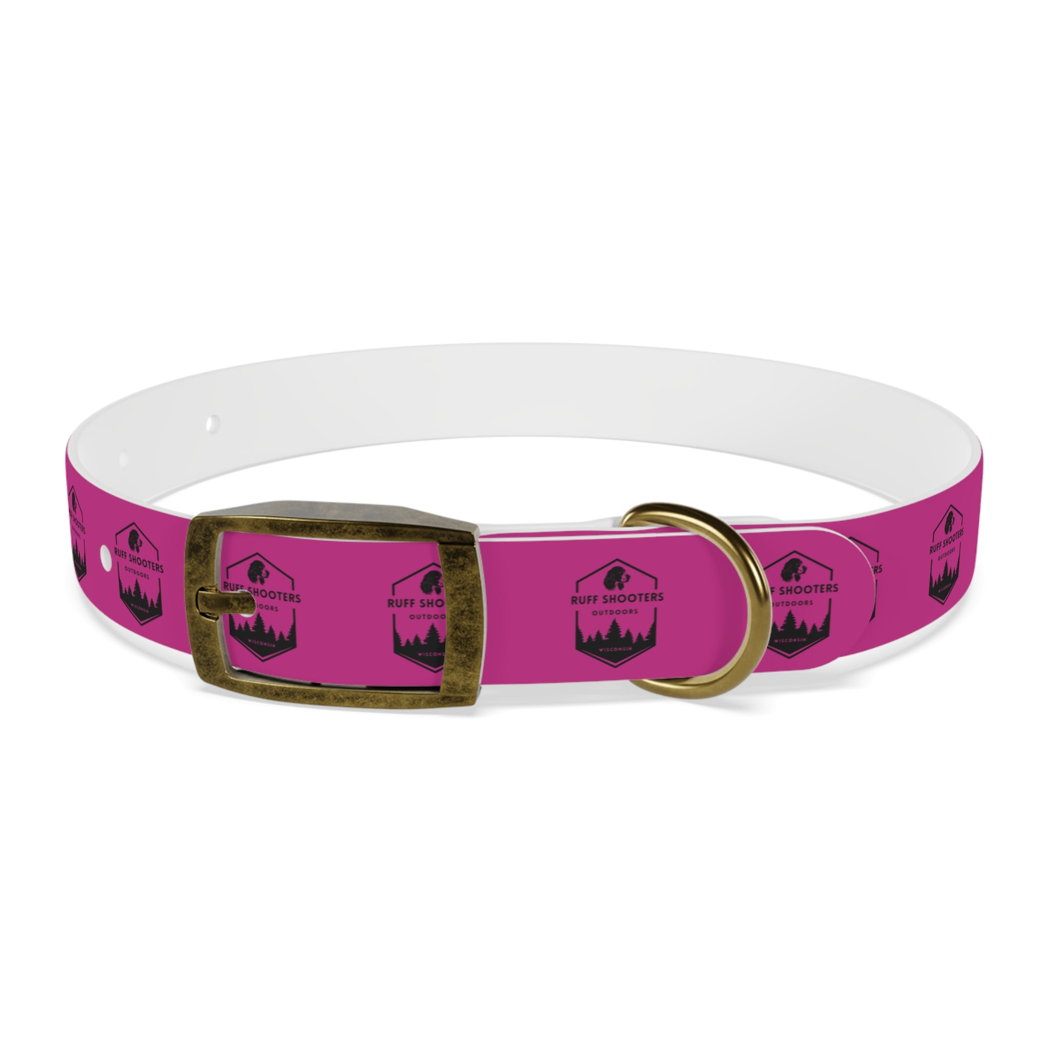 Ruff Shooters Logo Dog Collar — Pink Outdoor Adventure Pet Collar