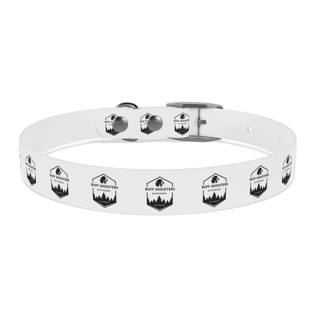 Ruff Shooters Logo Dog Collar — White Outdoor Adventure Pet Collar