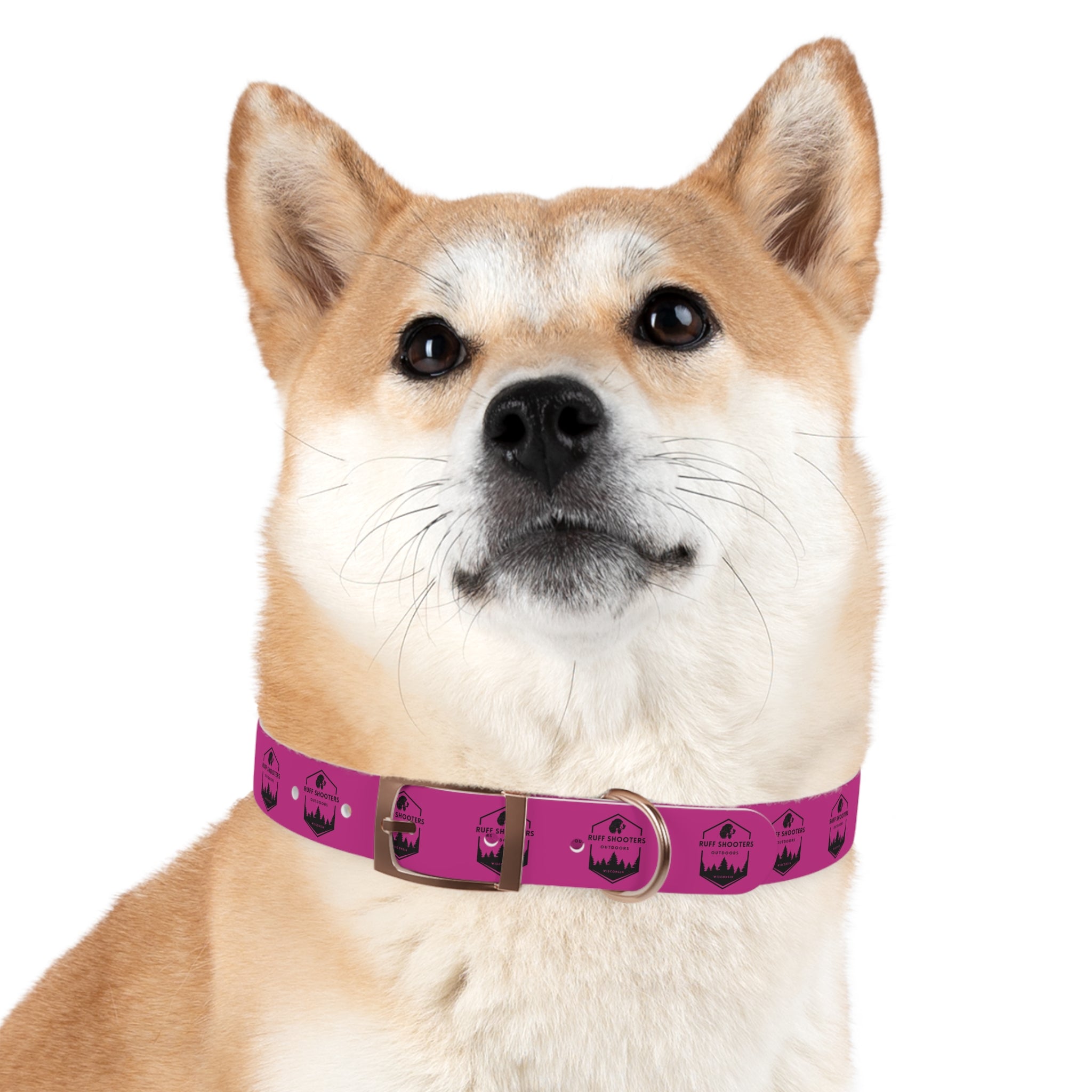 Ruff Shooters Logo Dog Collar — Pink Outdoor Adventure Pet Collar