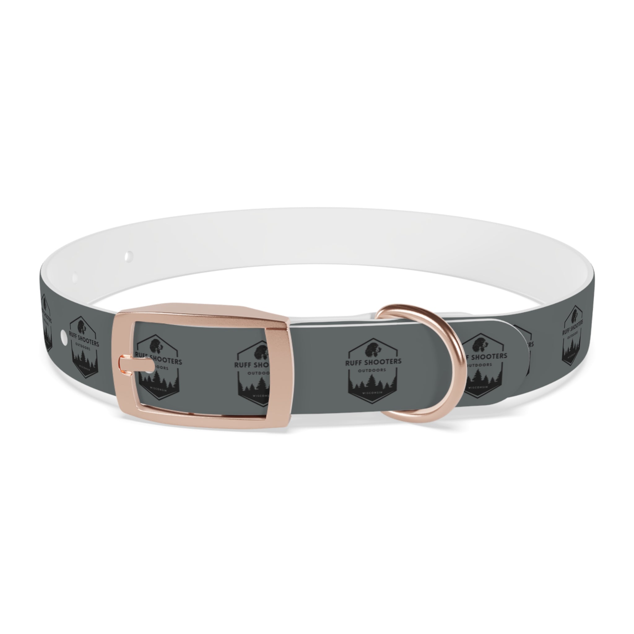Ruff Shooters Logo Dog Collar — Grey Outdoor Adventure Pet Collar