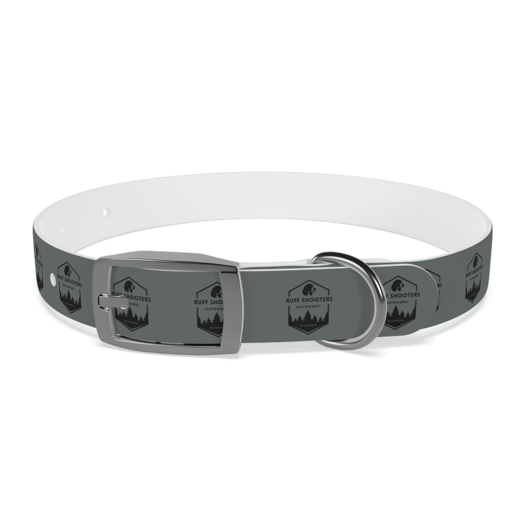 Ruff Shooters Logo Dog Collar — Grey Outdoor Adventure Pet Collar