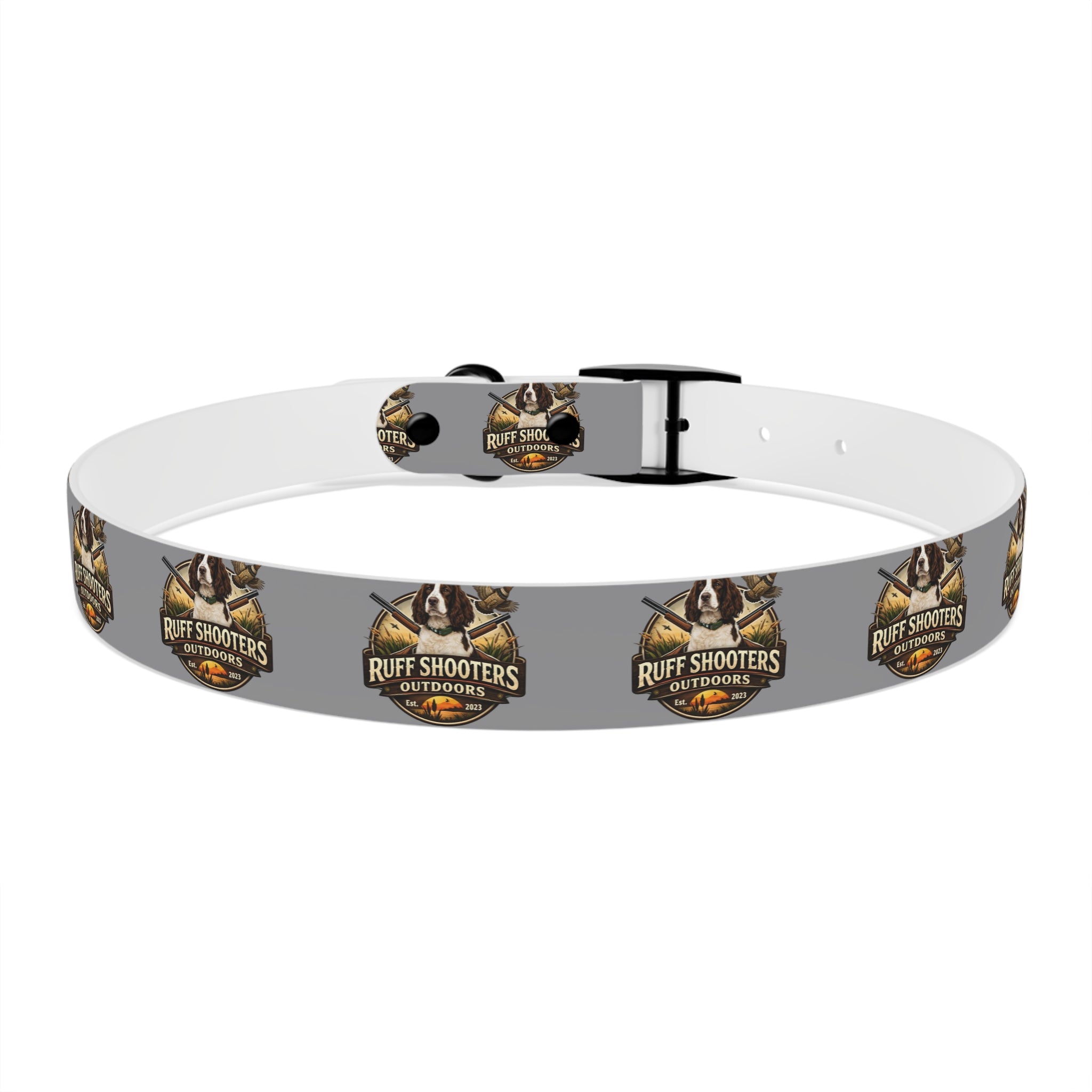 Ruff Shooters Grouse Logo Dog Collar —Grey Outdoor Adventure Pet Collar