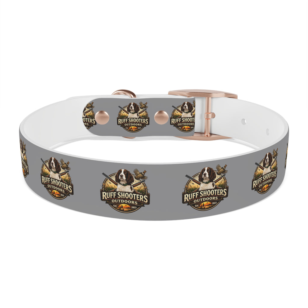 Ruff Shooters Grouse Logo Dog Collar —Grey Outdoor Adventure Pet Collar