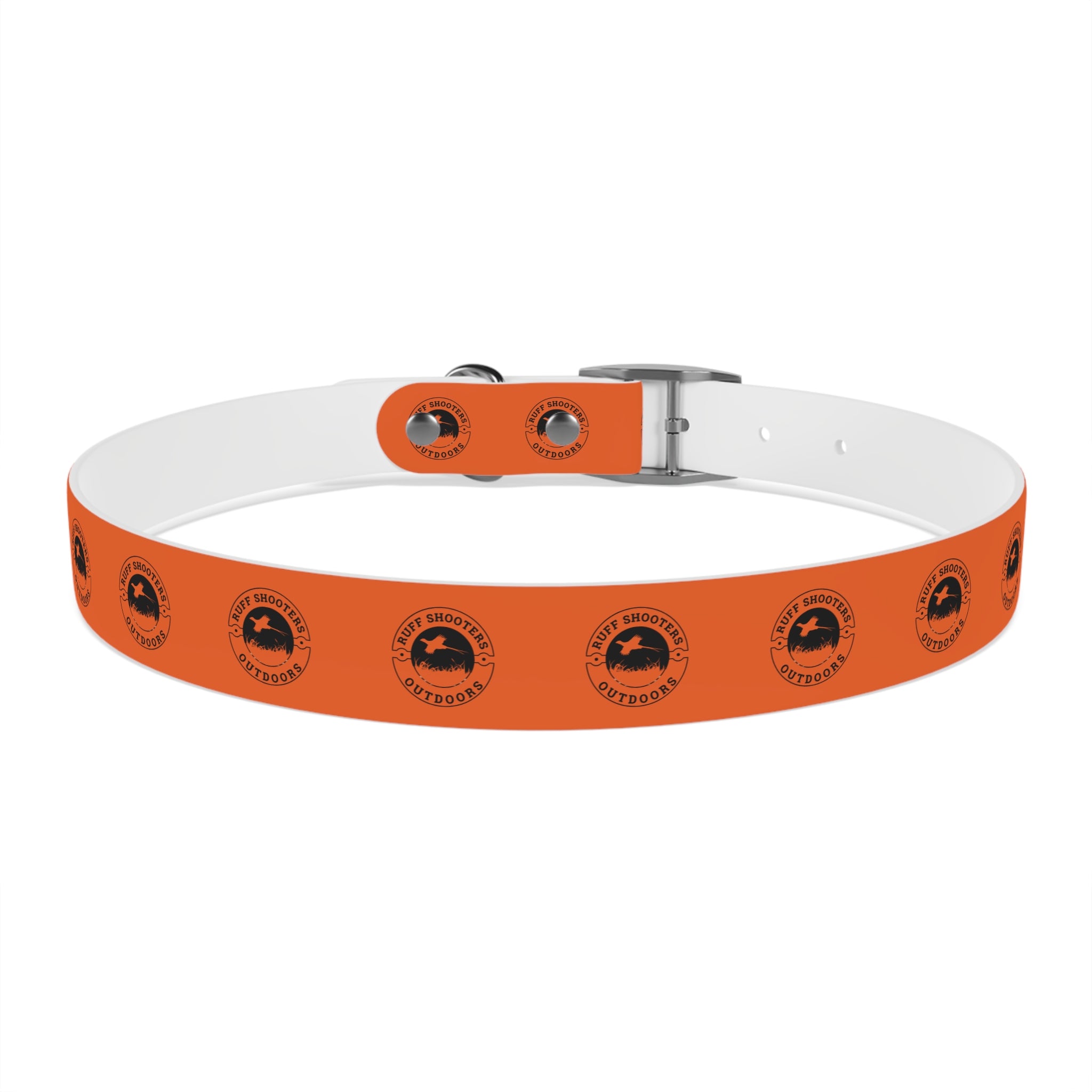 Ruff Shooters Pheasant Logo Dog Collar — Orange Outdoor Adventure Pet Collar