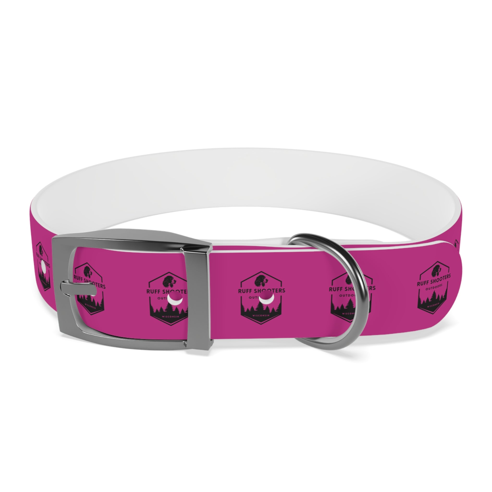 Ruff Shooters Logo Dog Collar — Pink Outdoor Adventure Pet Collar