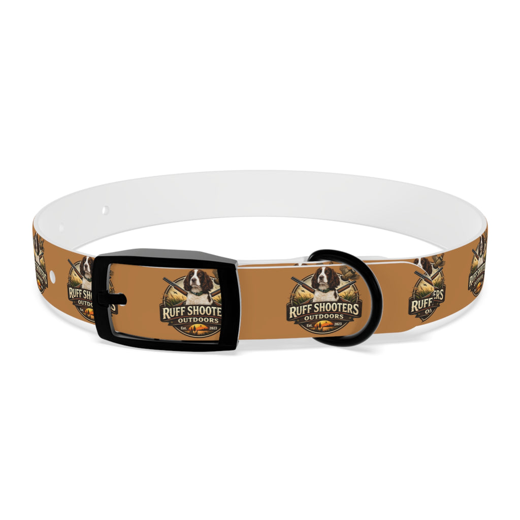 Ruff Shooters Grouse Logo Dog Collar —Tan Outdoor Adventure Pet Collar