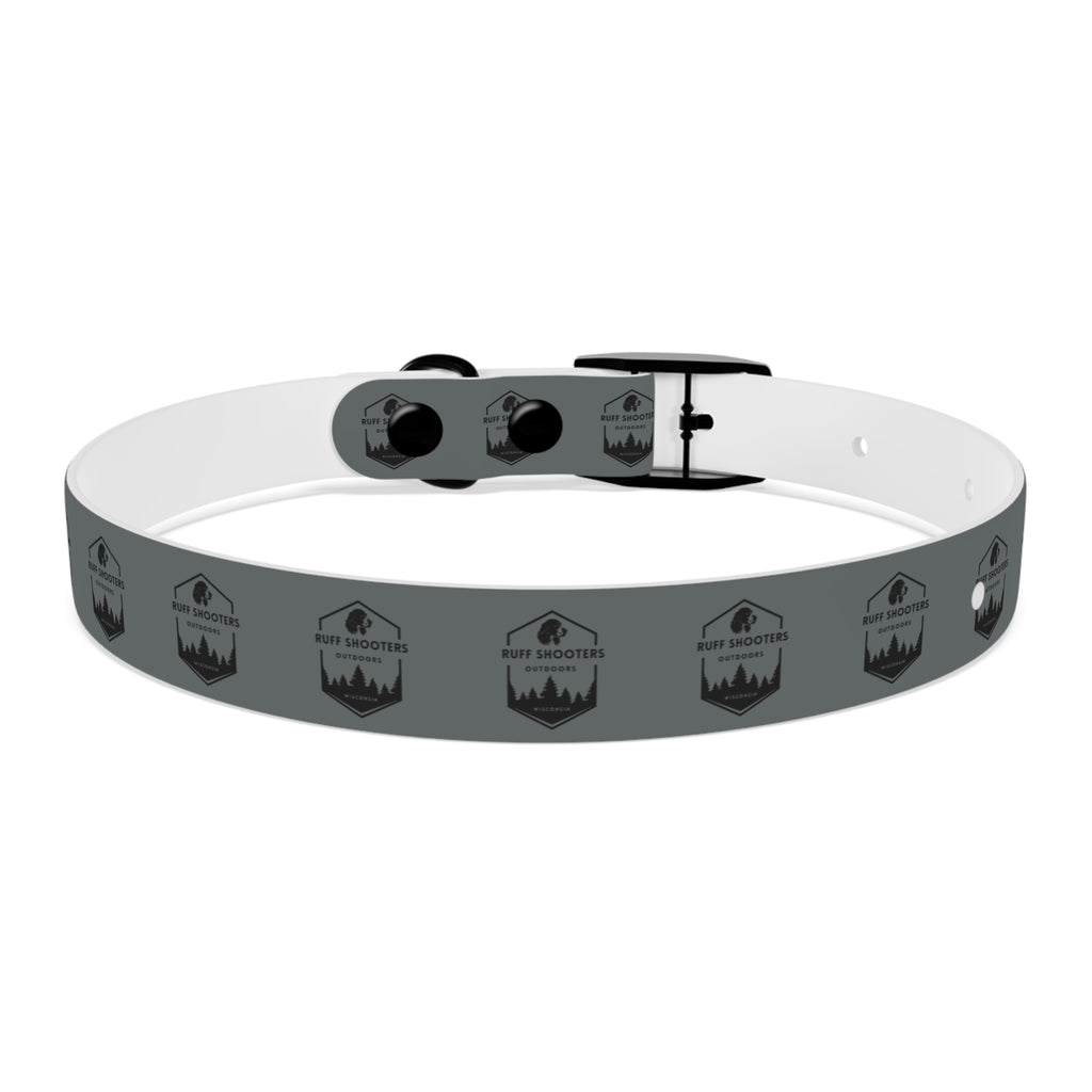 Ruff Shooters Logo Dog Collar — Grey Outdoor Adventure Pet Collar