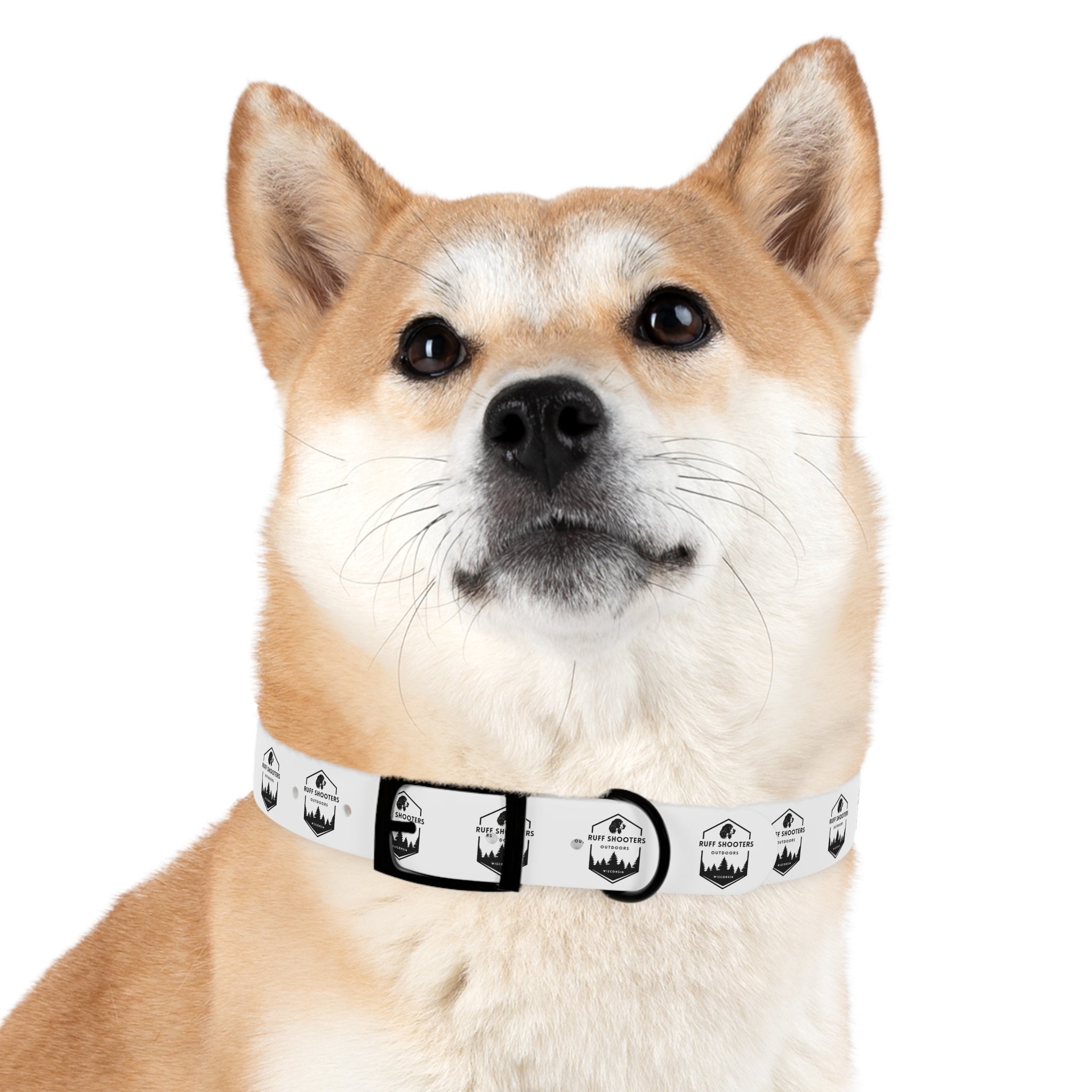 Ruff Shooters Logo Dog Collar — White Outdoor Adventure Pet Collar