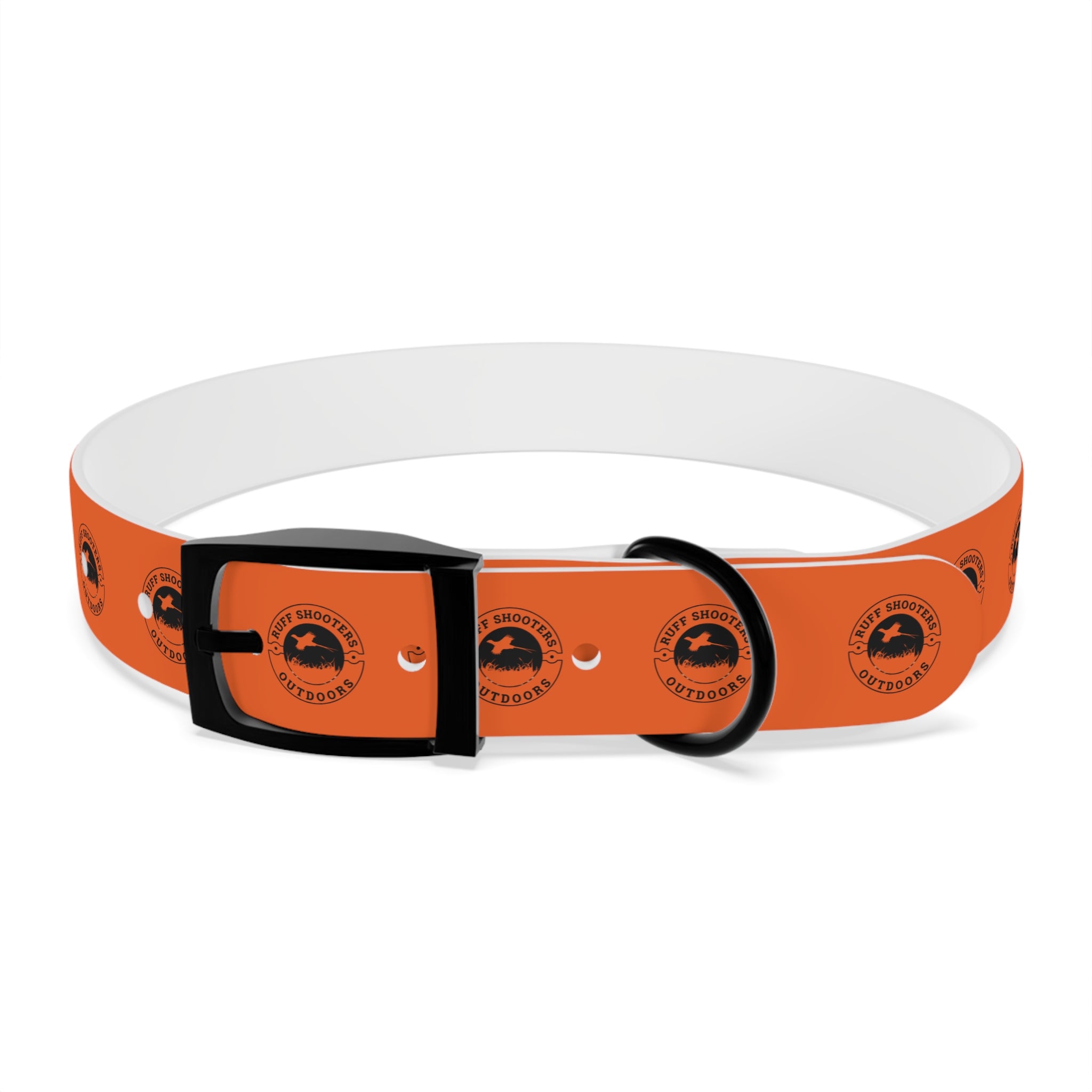 Ruff Shooters Pheasant Logo Dog Collar — Orange Outdoor Adventure Pet Collar
