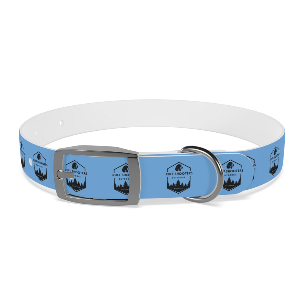 Ruff Shooters Logo Dog Collar — Light Blue Outdoor Adventure Pet Collar