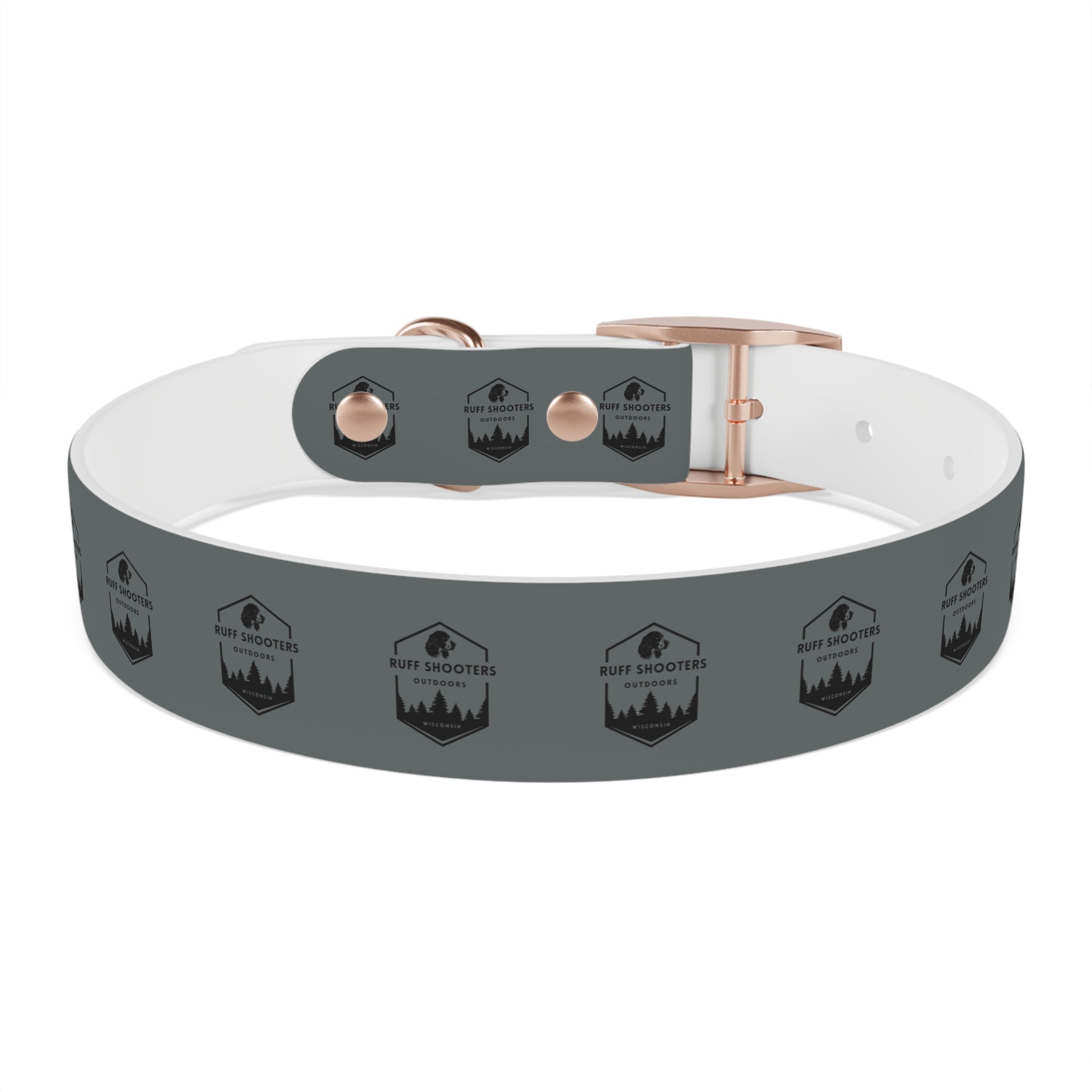 Ruff Shooters Logo Dog Collar — Grey Outdoor Adventure Pet Collar