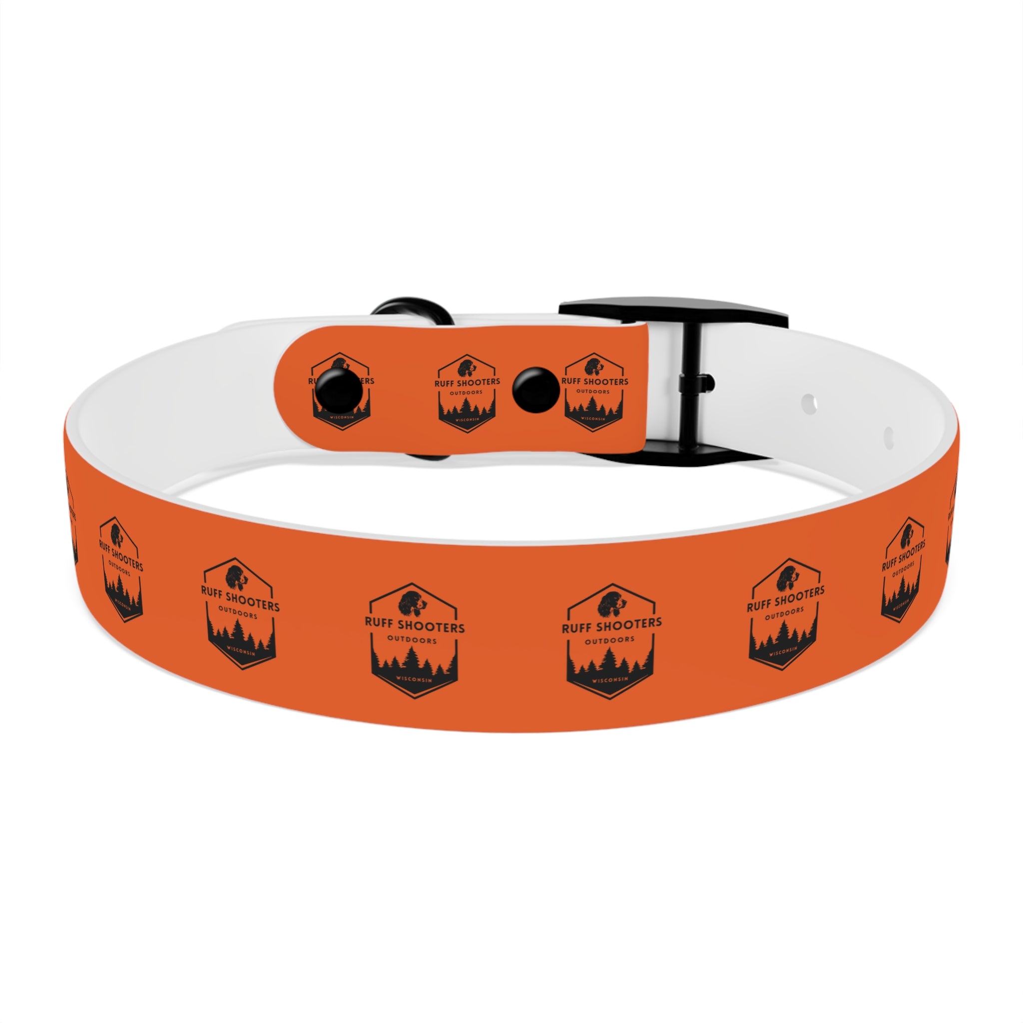 Ruff Shooters Logo Dog Collar — Orange Outdoor Adventure Pet Collar