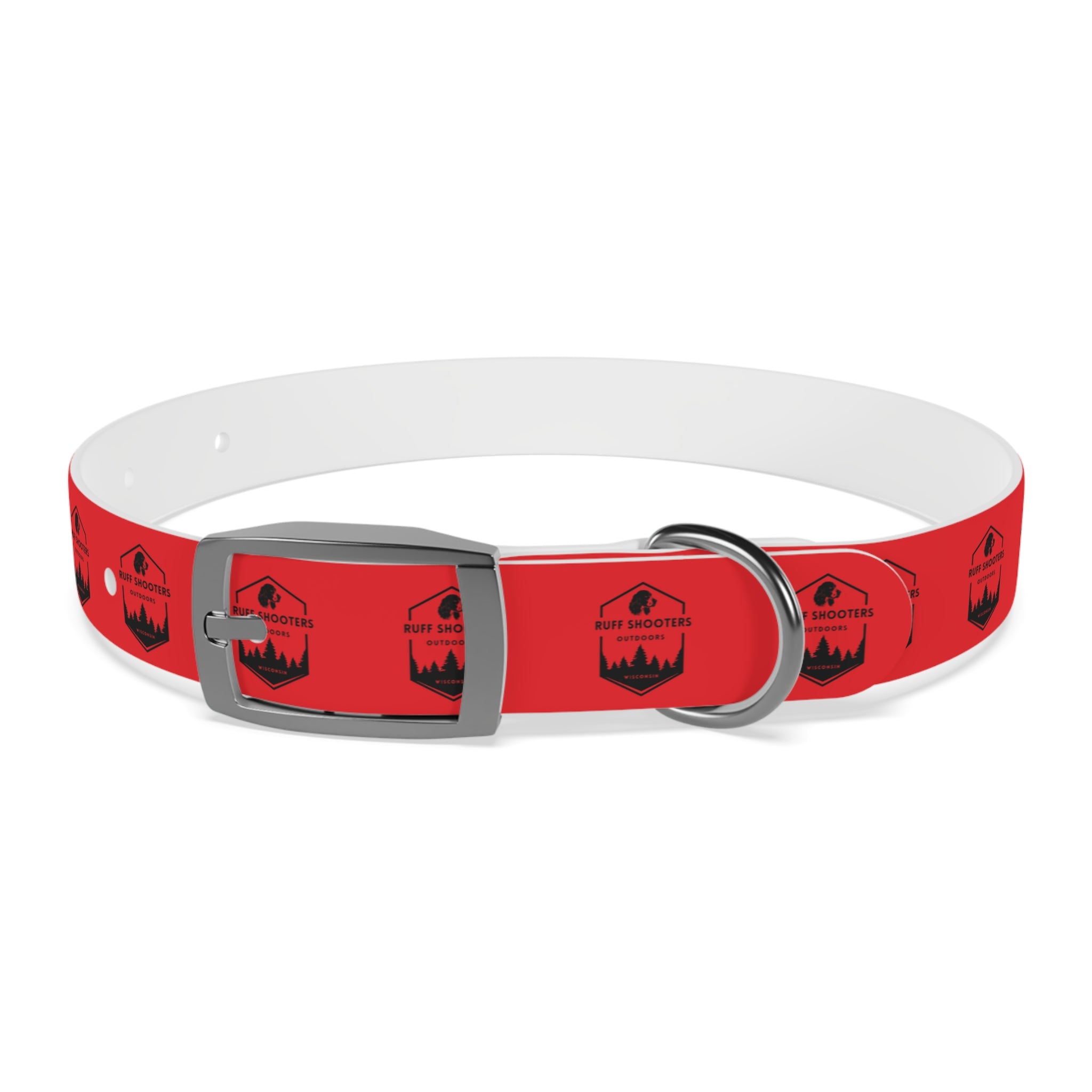 Ruff Shooters Logo Dog Collar — Red Outdoor Adventure Pet Collar