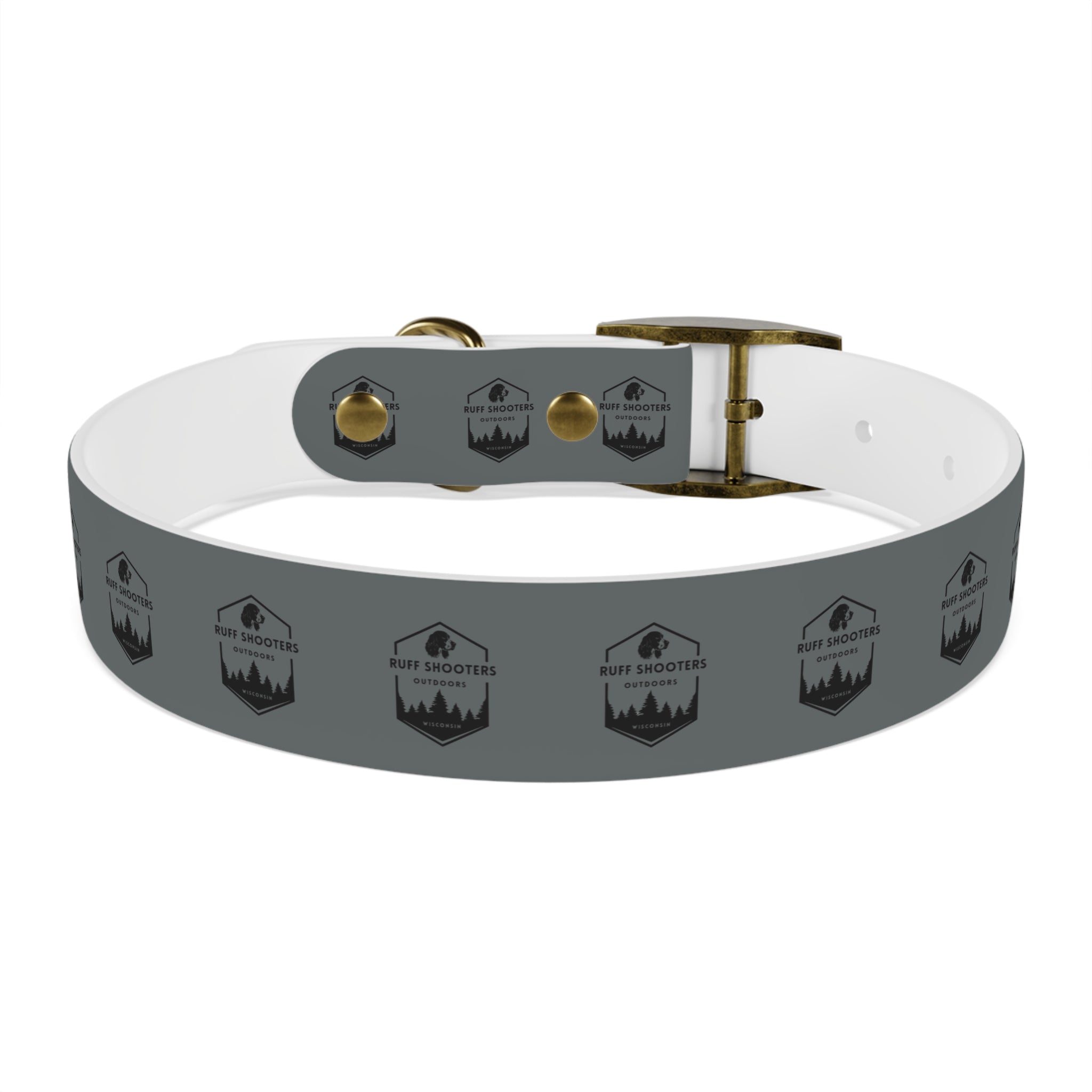 Ruff Shooters Logo Dog Collar — Grey Outdoor Adventure Pet Collar