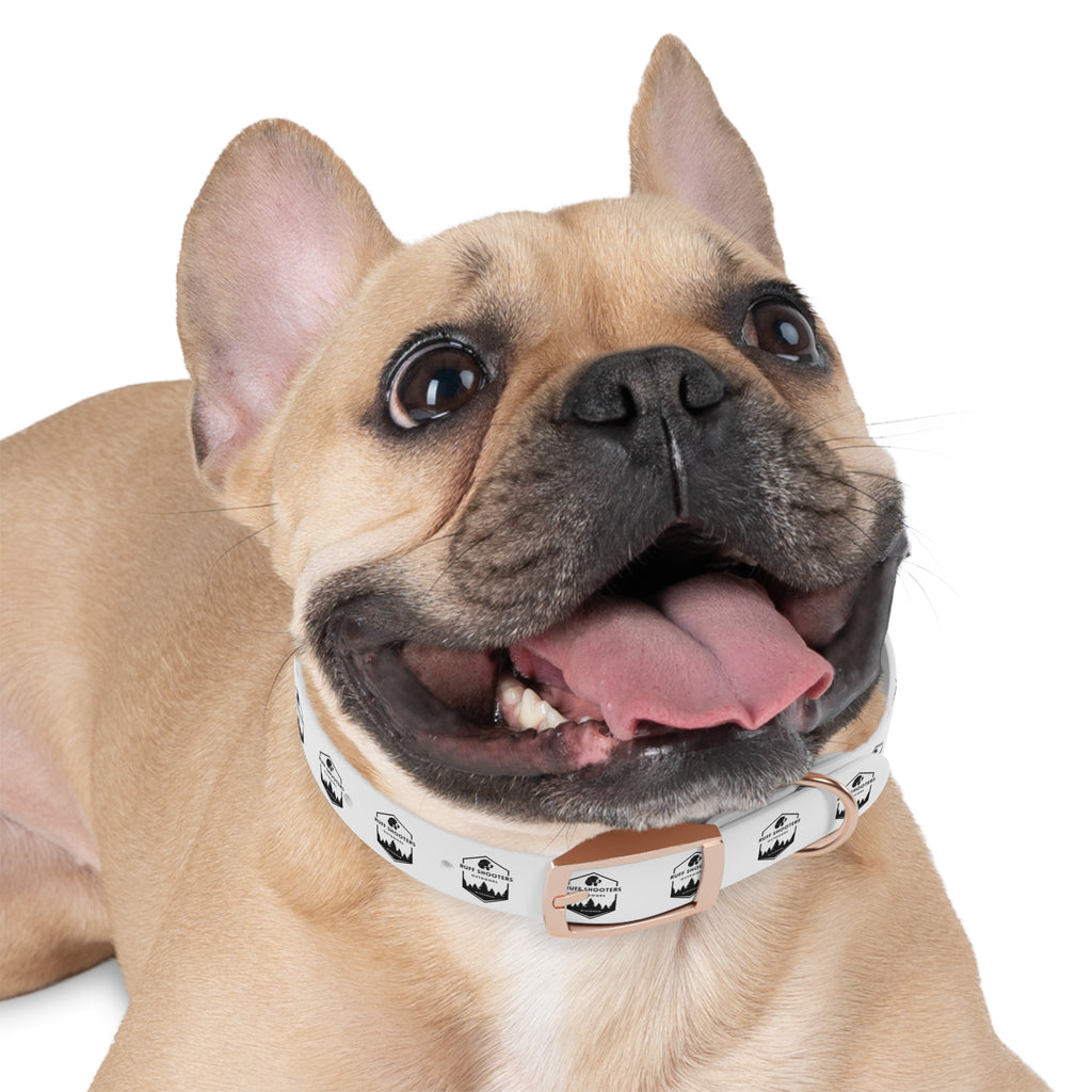 Ruff Shooters Logo Dog Collar — White Outdoor Adventure Pet Collar