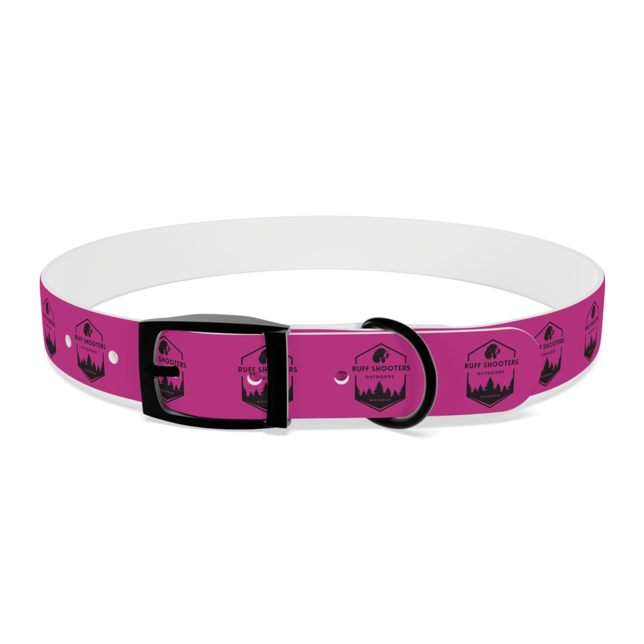 Ruff Shooters Logo Dog Collar — Pink Outdoor Adventure Pet Collar