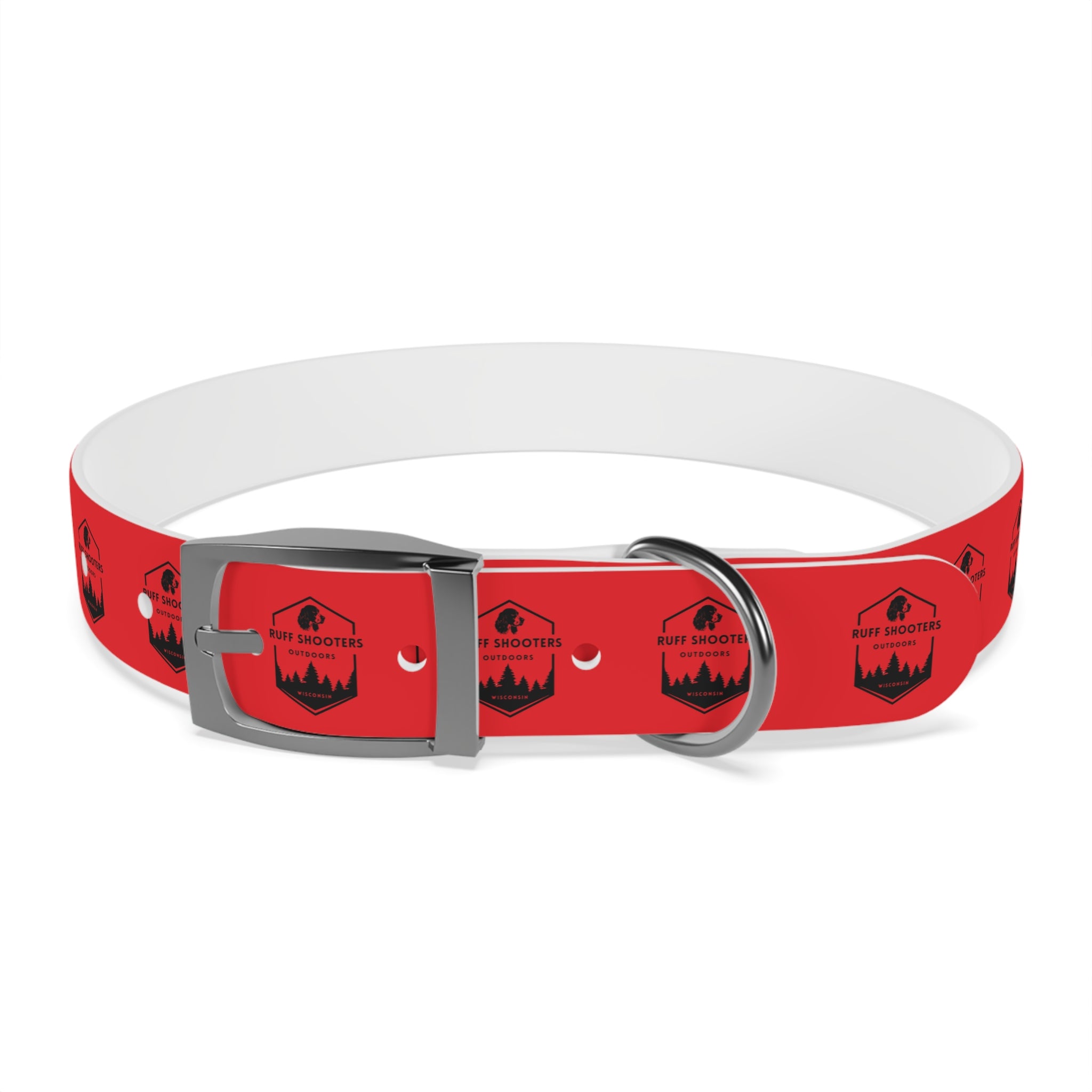 Ruff Shooters Logo Dog Collar — Red Outdoor Adventure Pet Collar