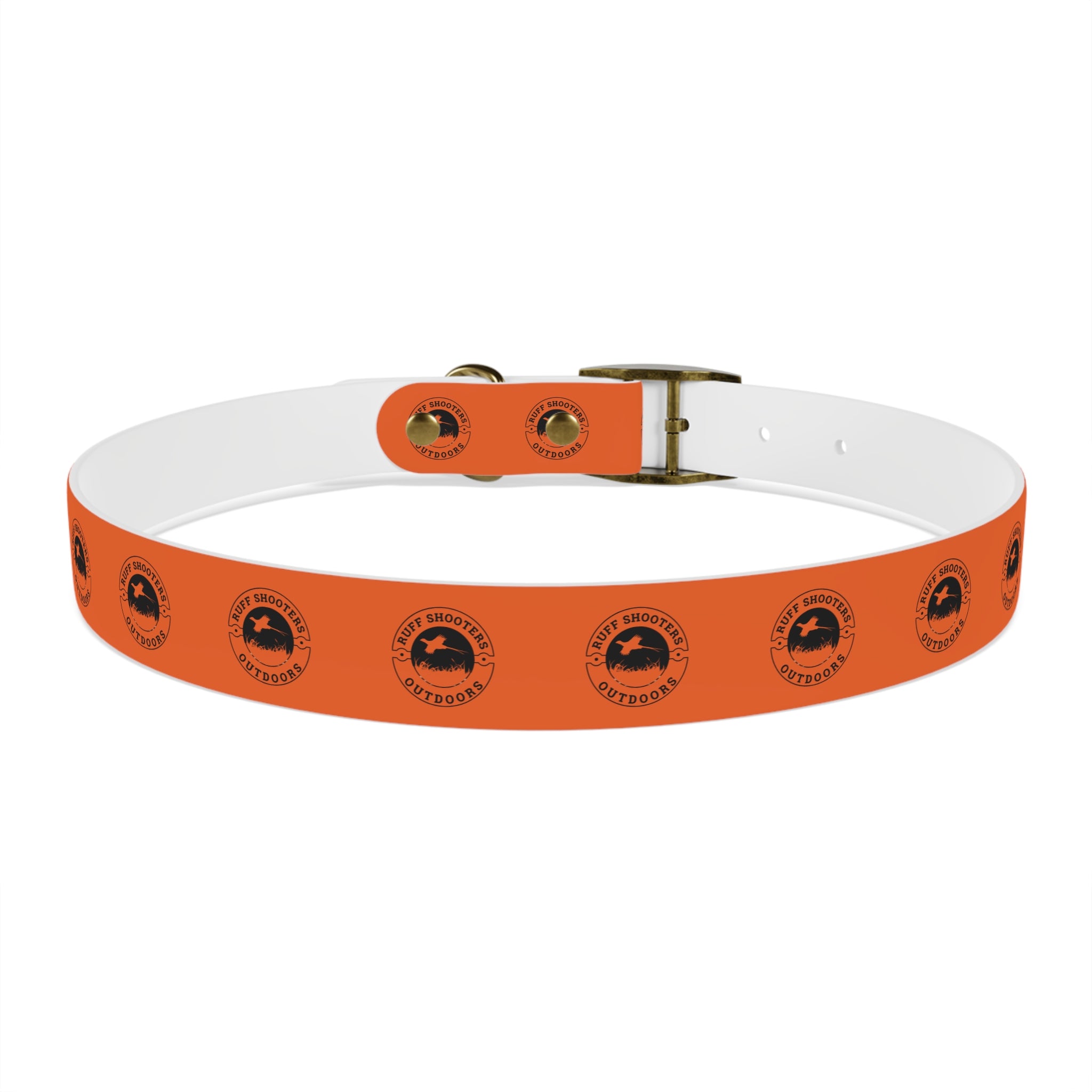 Ruff Shooters Pheasant Logo Dog Collar — Orange Outdoor Adventure Pet Collar