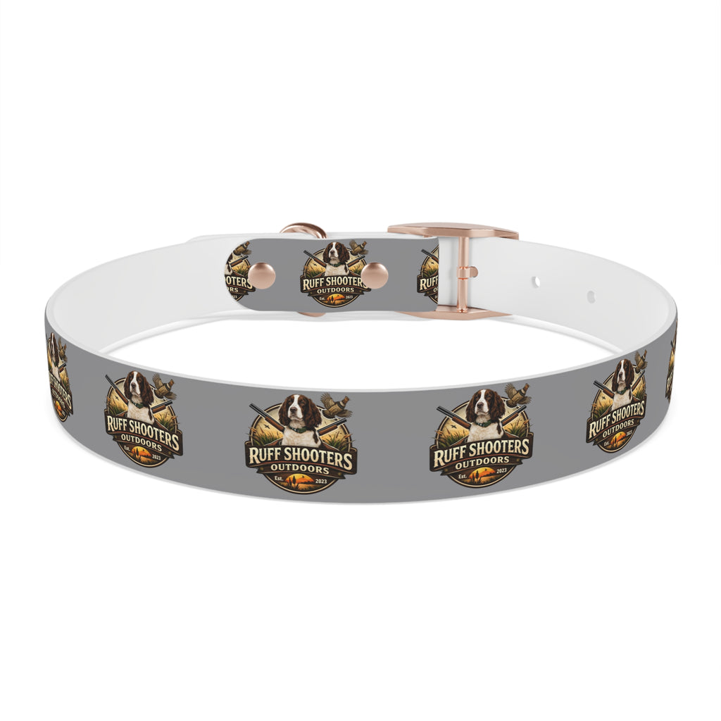 Ruff Shooters Grouse Logo Dog Collar —Grey Outdoor Adventure Pet Collar